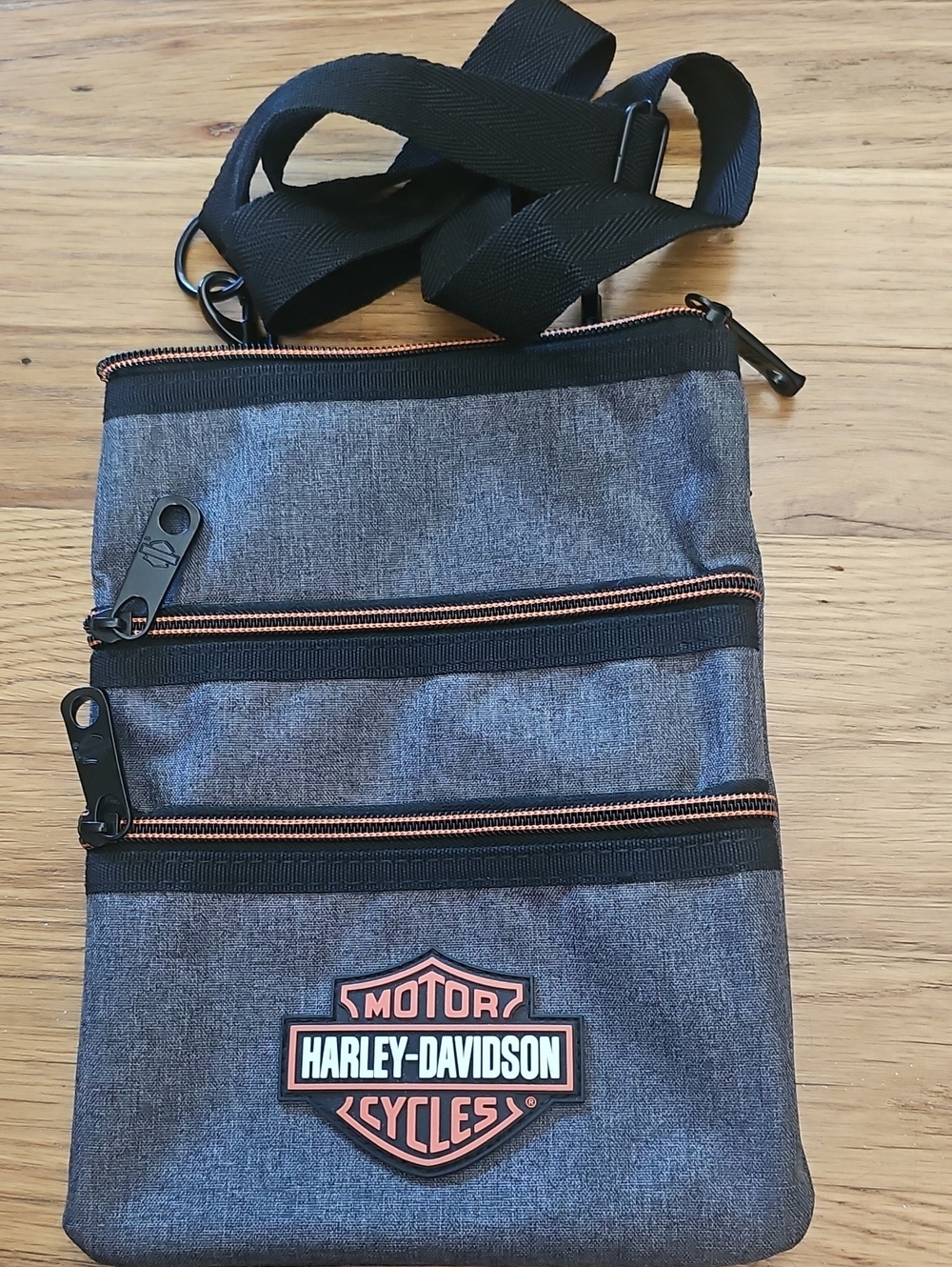 Harley Davidson Gray Crossbody Zipper Sling Bag Adjustable Strap & HD Logo NWOT - Picture 9 of 9